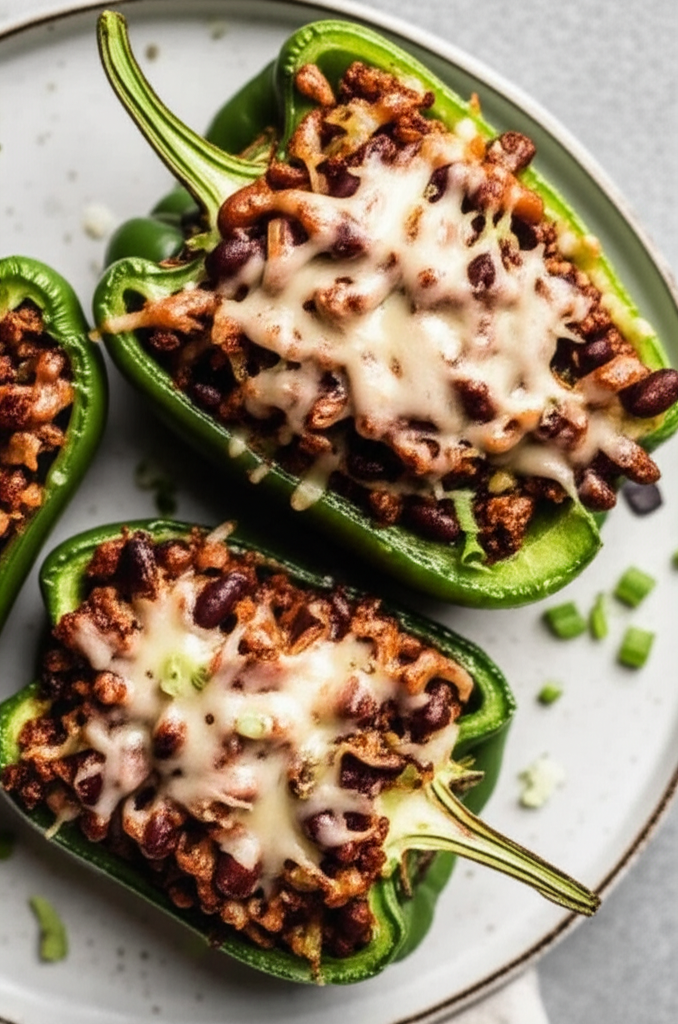 Beef Baked Beans Stuffed Bell Peppers image