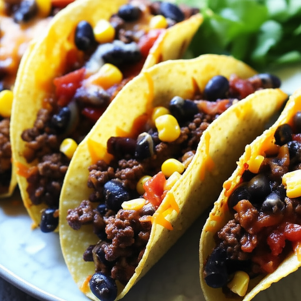 Beef Bean Oven Tacos image