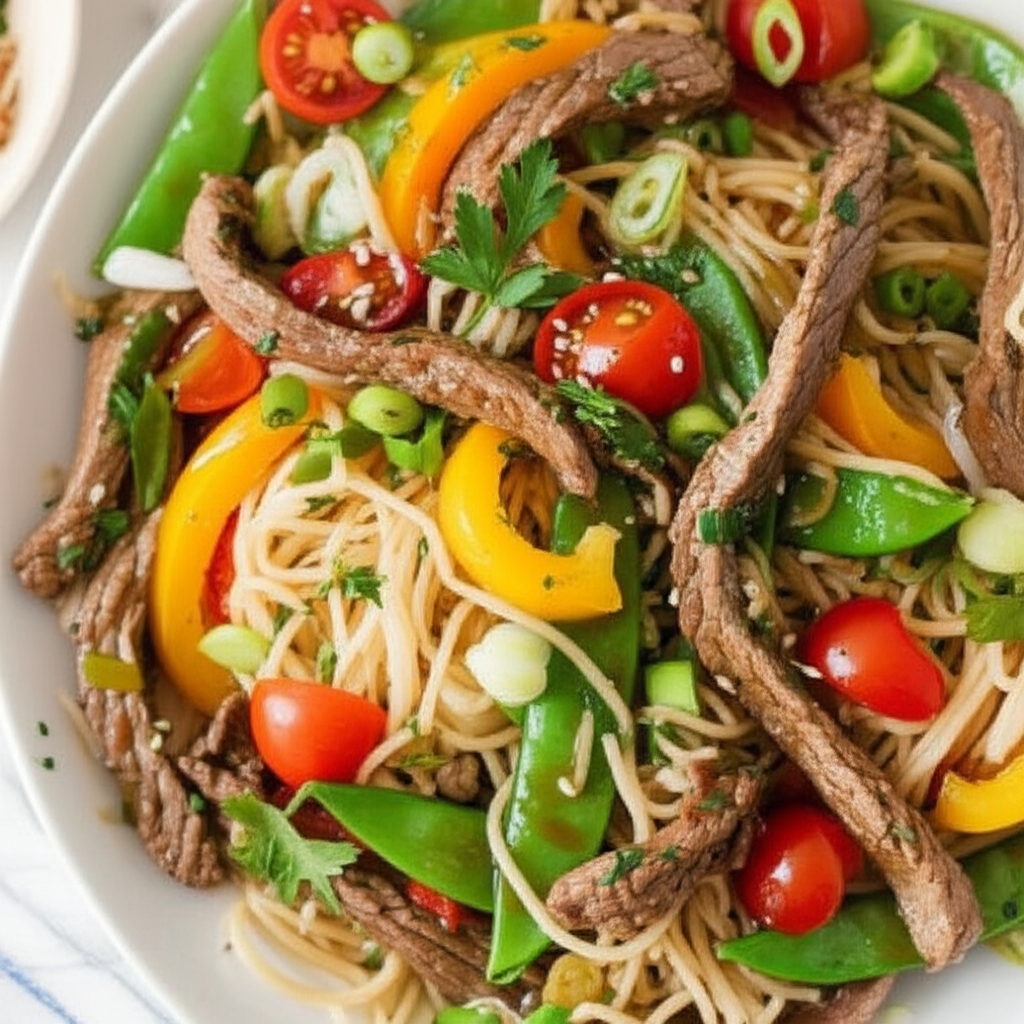 Beef Fresh Vegetable Noodle Bowls image
