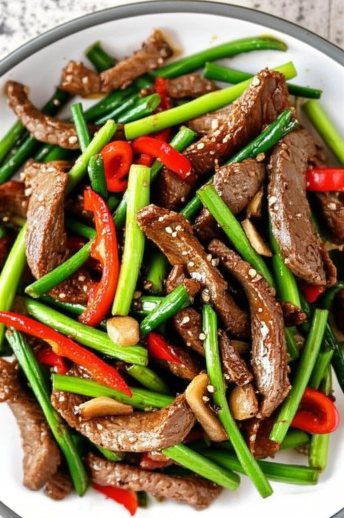 Beef Garlic Scapes Stir Fry image