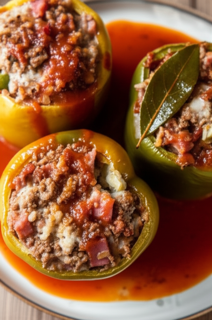 Beef Ham Stuffed Bell Peppers image