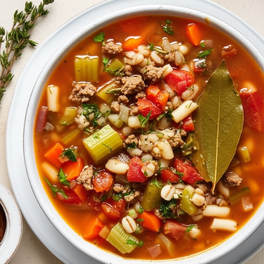 Beef And Barley Vegetable Soup image