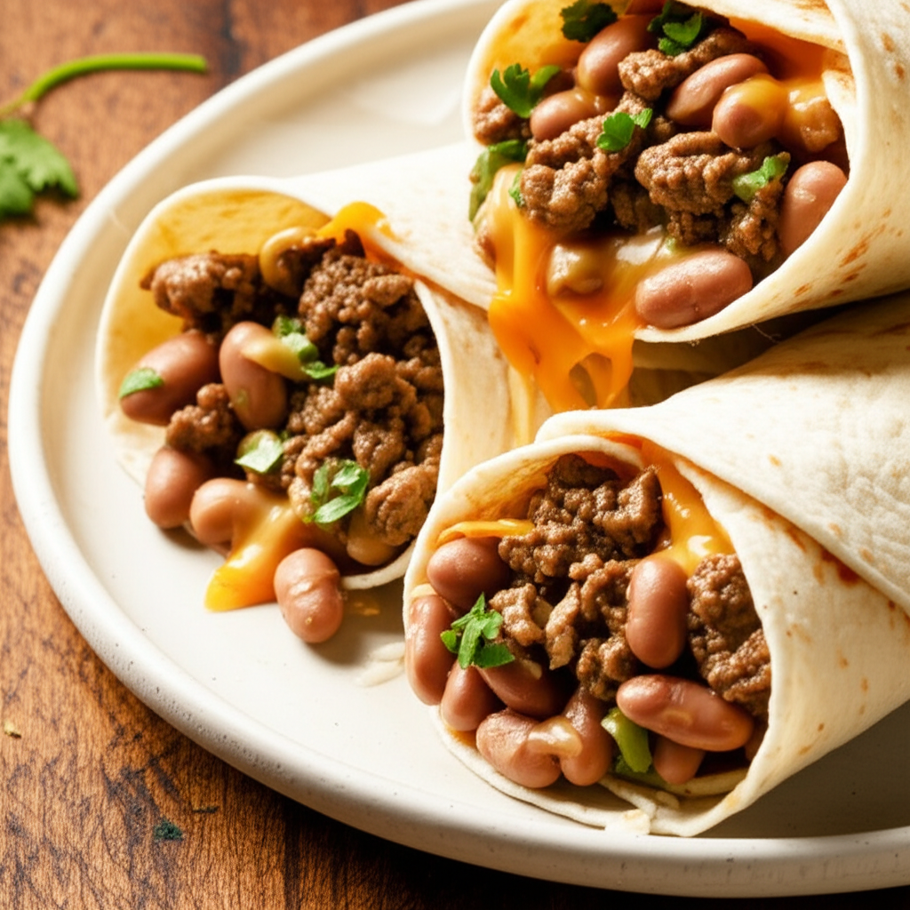 Beef And Bean Burritos image