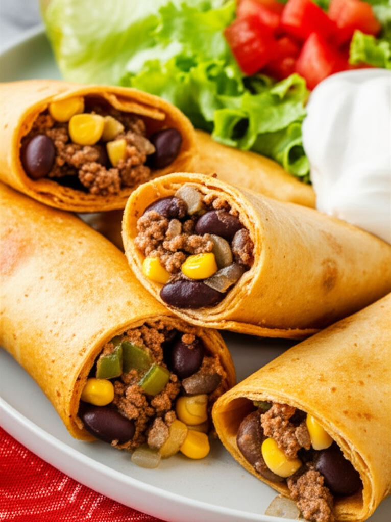 Beef And Bean Chimichangas image