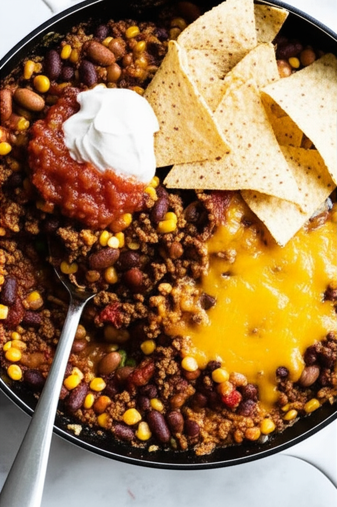 Beef And Bean Taco Skillet image