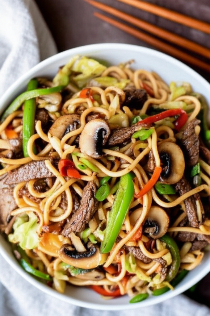 Beef And Cabbage Lo Mein image