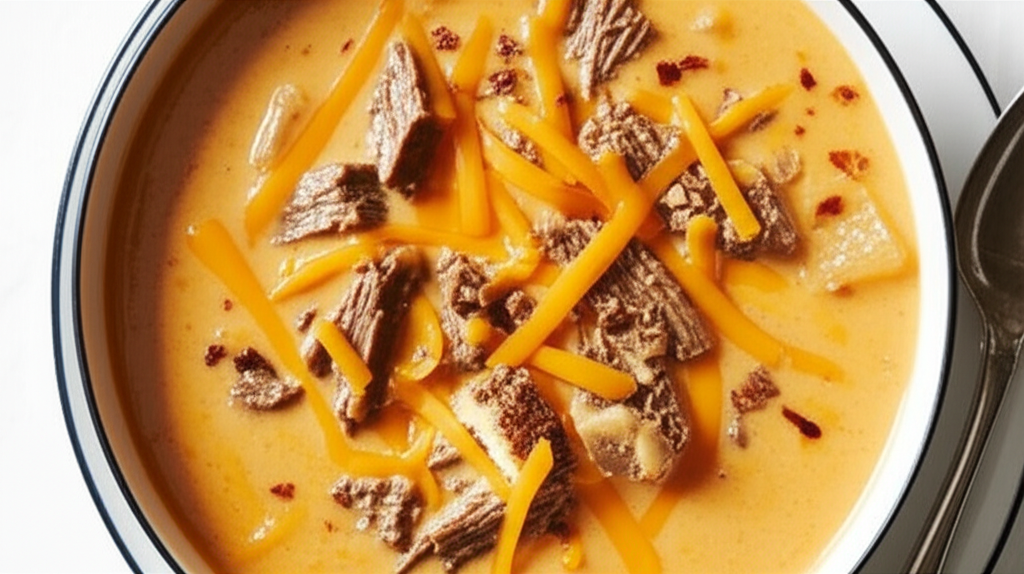 Beef And Cheddar Soup image