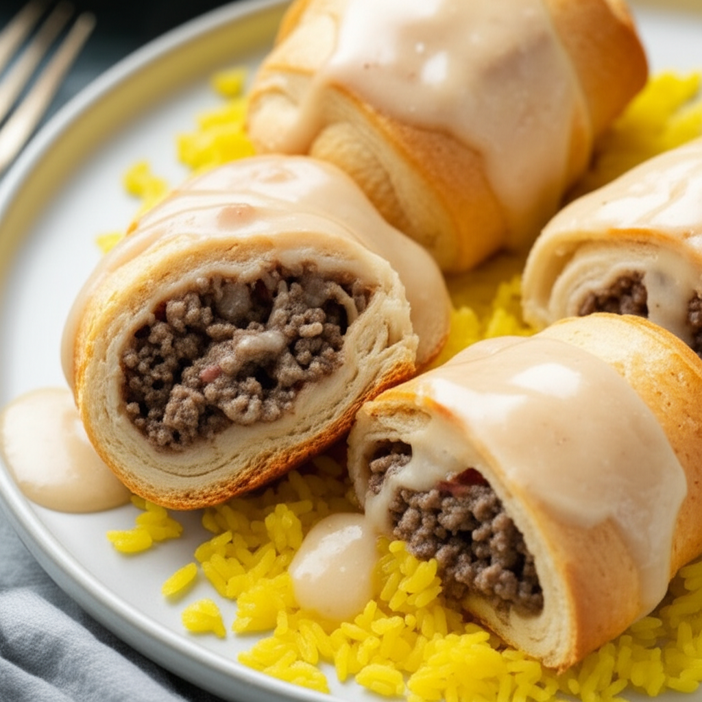 Beef And Cheese Stuffed Crescent Rolls image