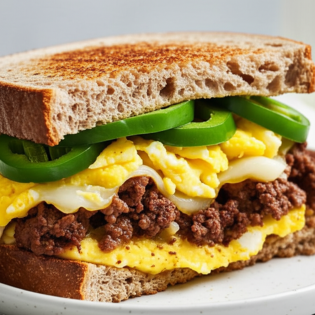 Beef And Egg Sandwich image