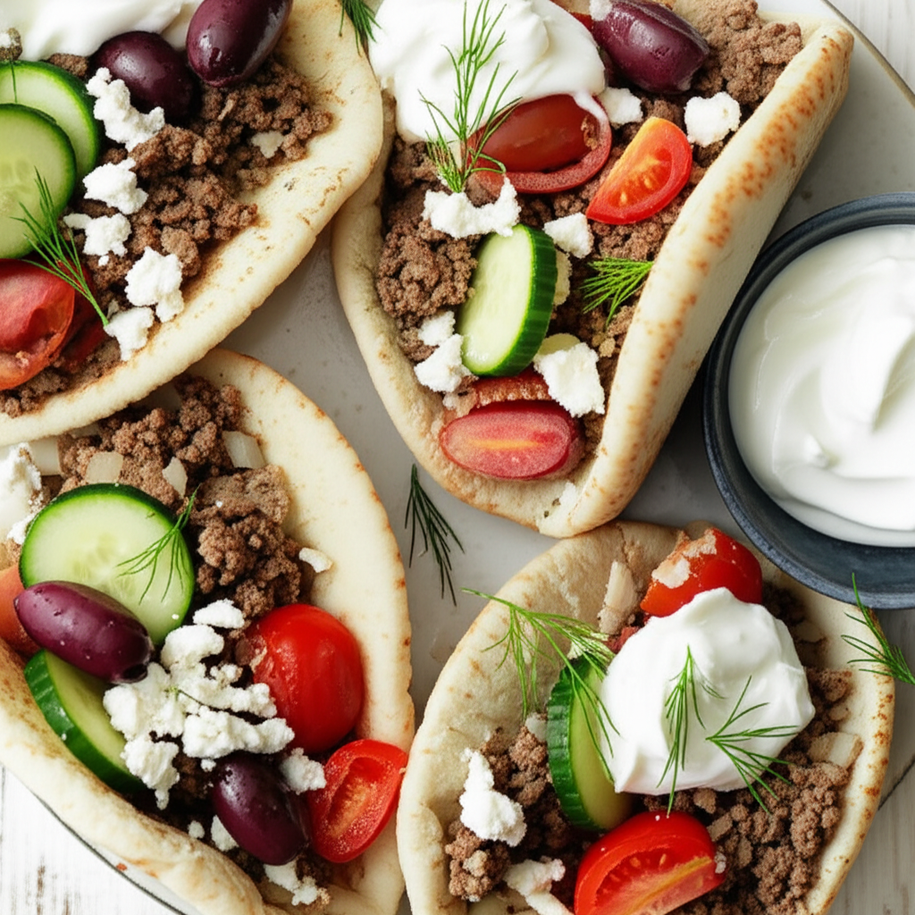 Beef And Feta Pitas image
