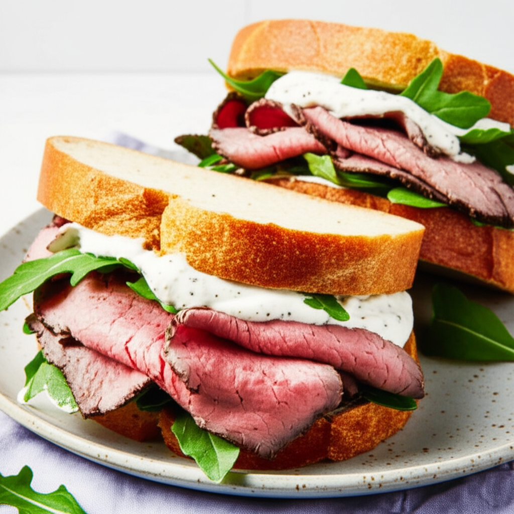 Beef And Horseradish Sauce Sandwich image