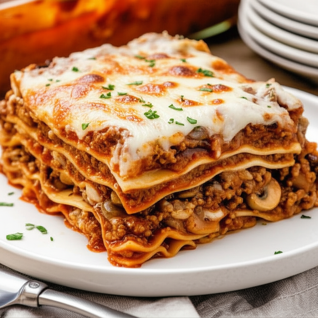 Beef And Mushroom Lasagna image
