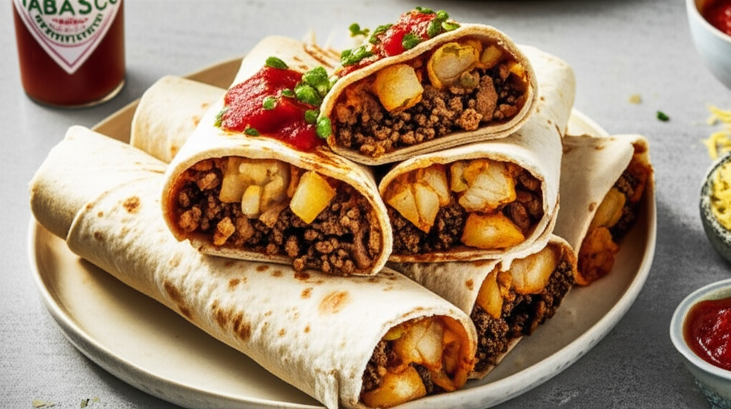Beef And Potato Burritos image