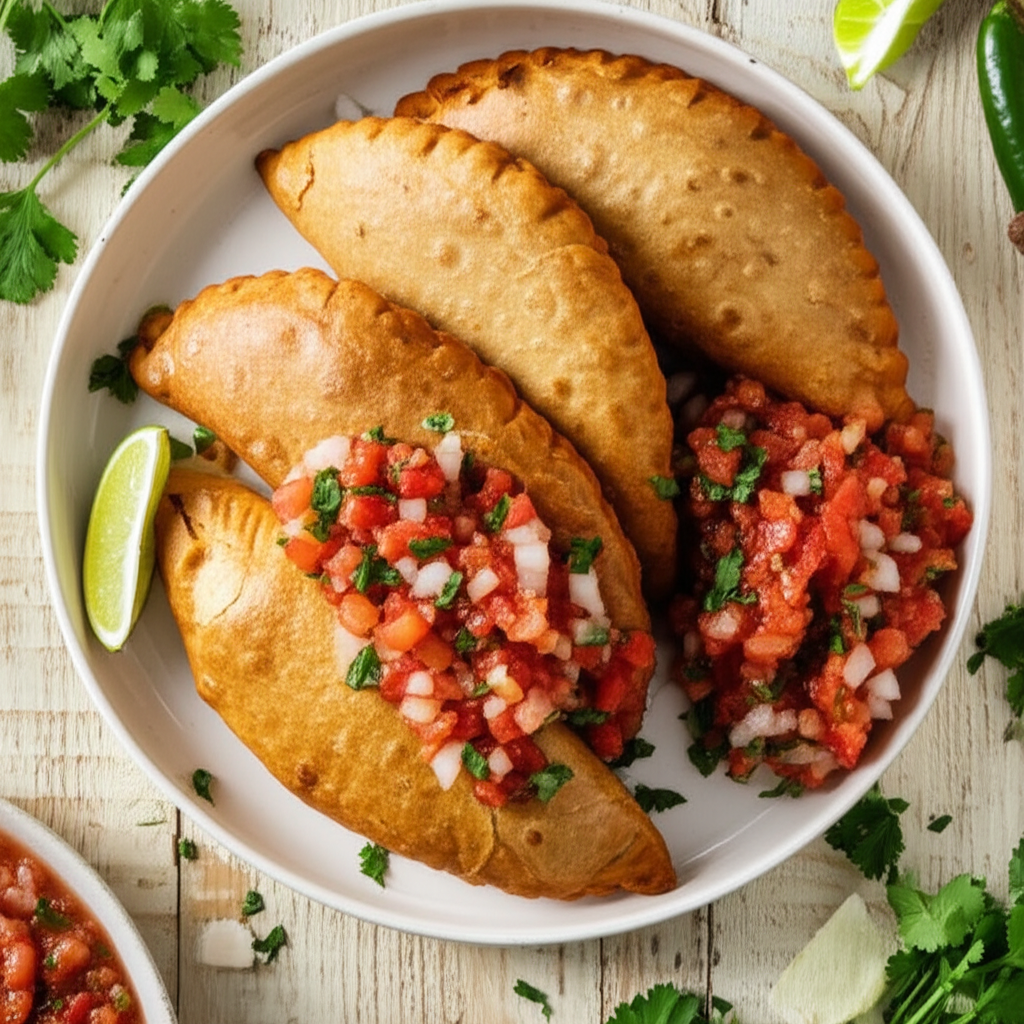 Beef And Potato Empanadas With Salsa Picante image