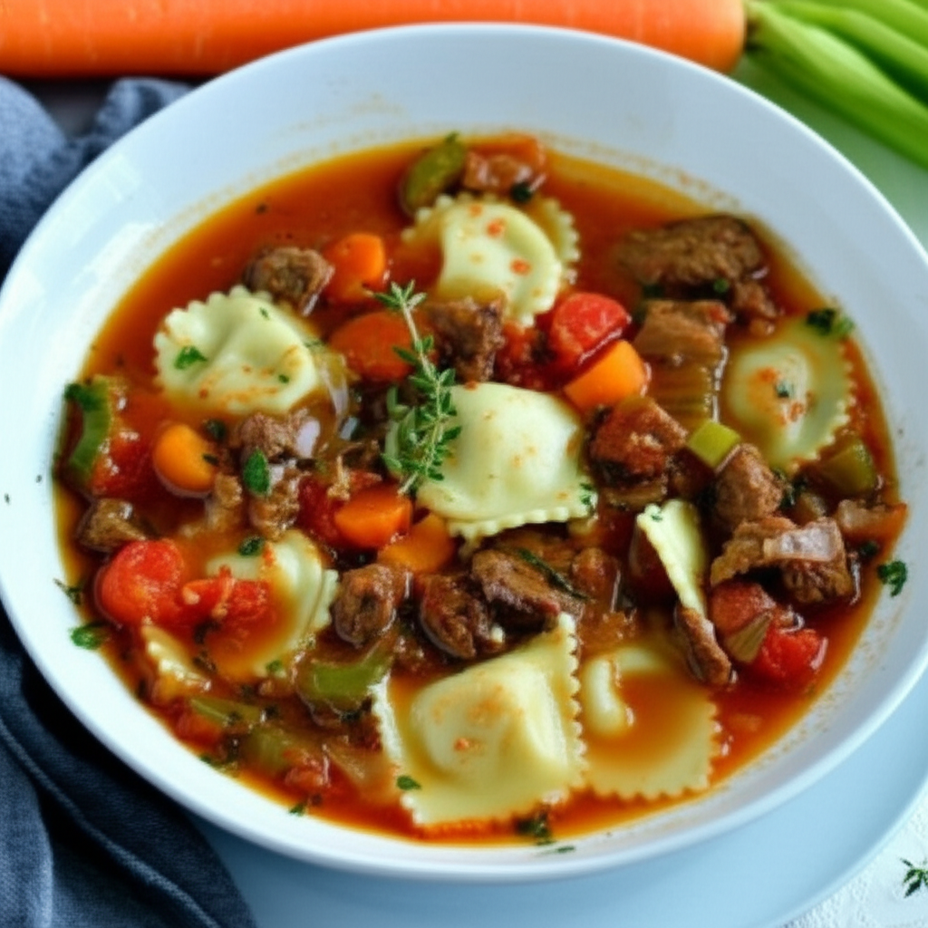 Beef And Ravioli Soup image