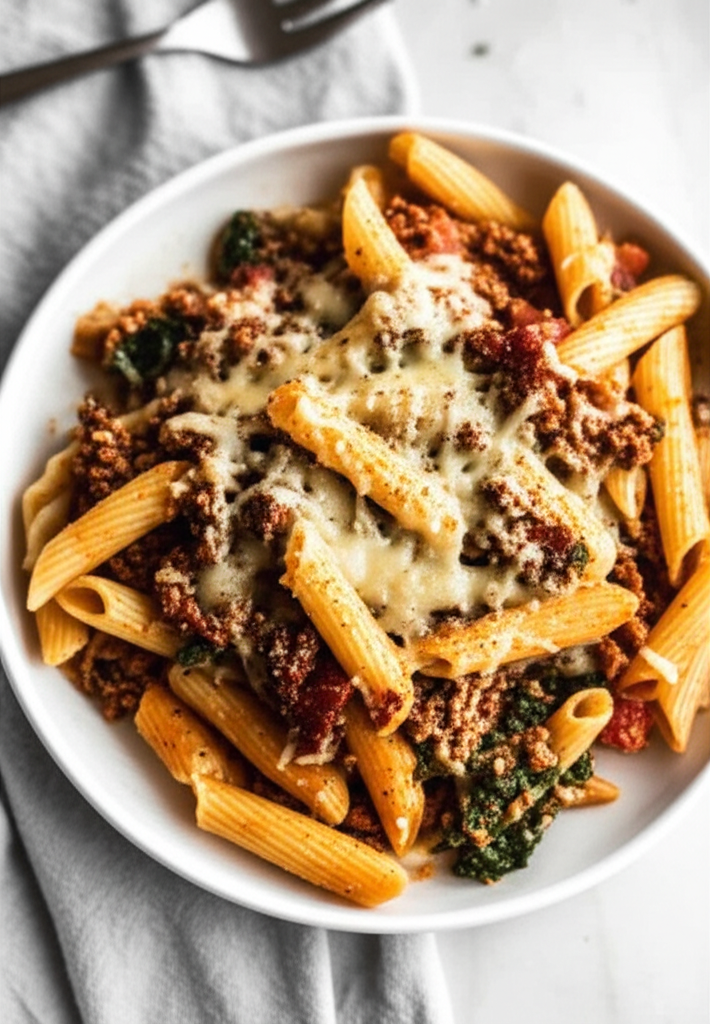 Beef And Spinach Pasta Bake image