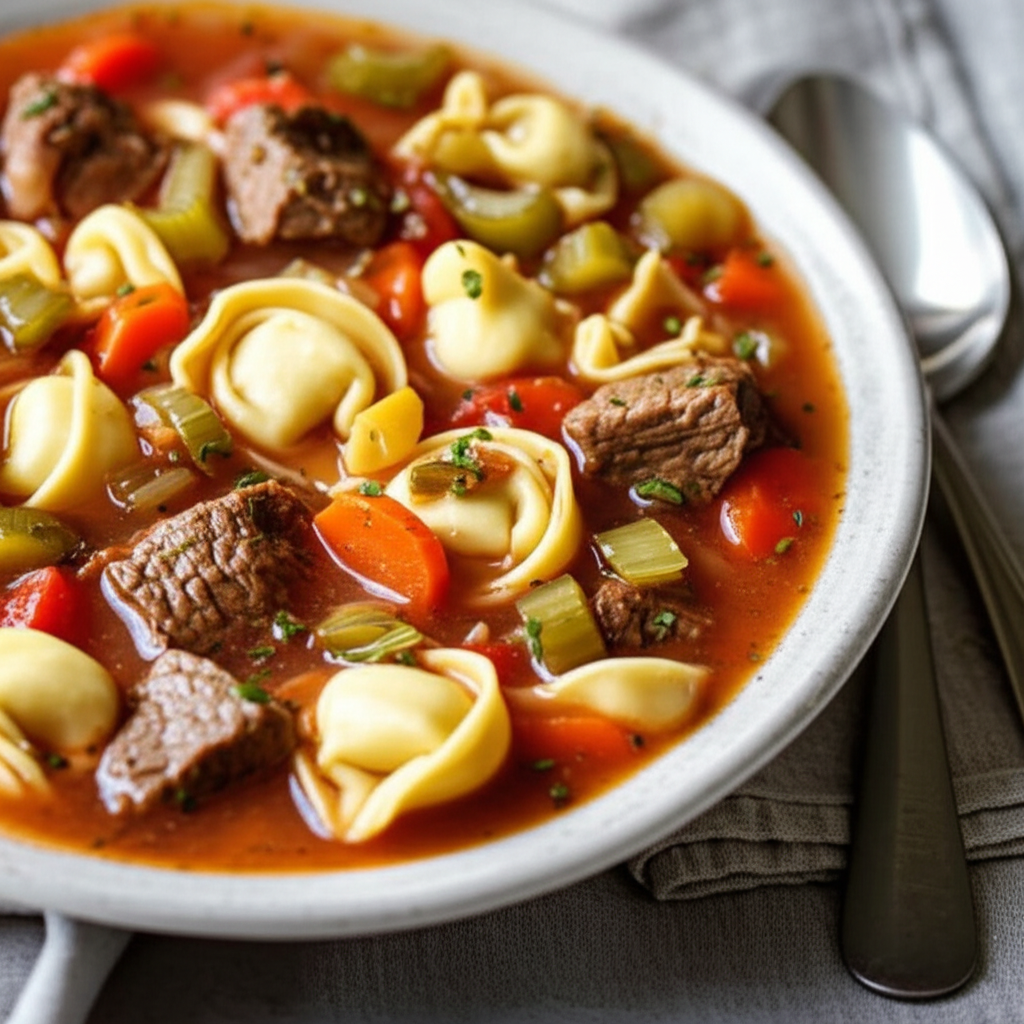 Beef And Tortellini Soup image