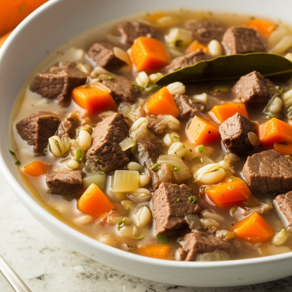 Beef And Vegetable Barley Soup image