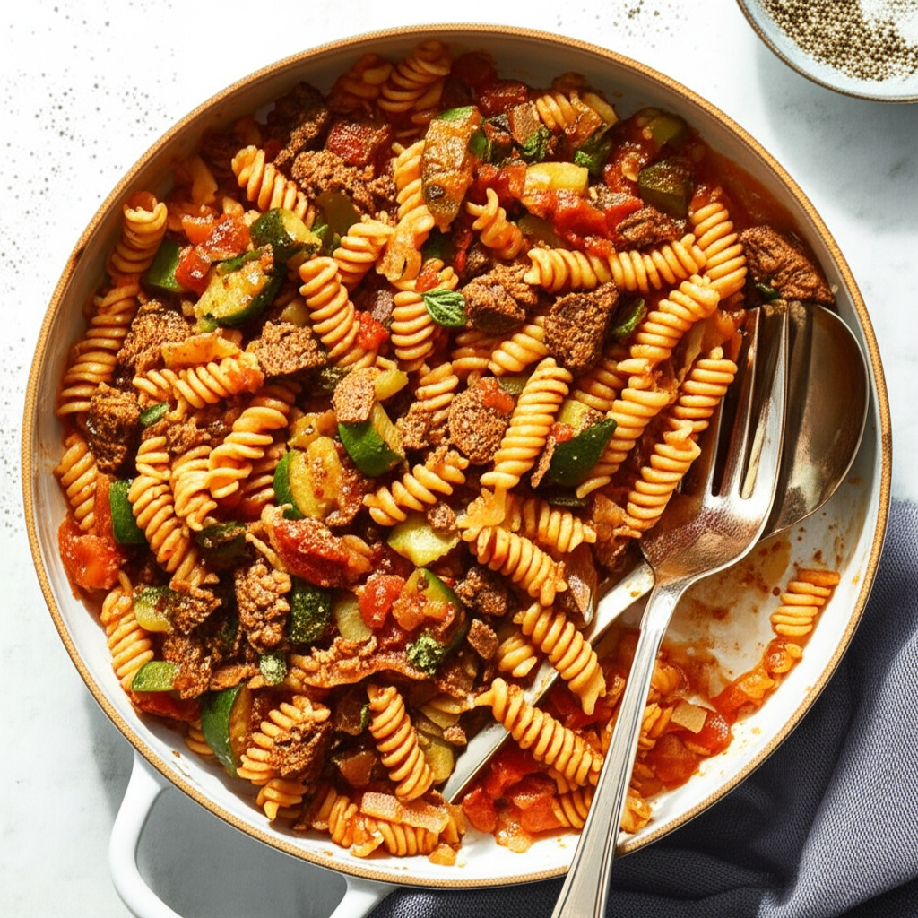Beef And Zucchini Pasta Skillet Meal image
