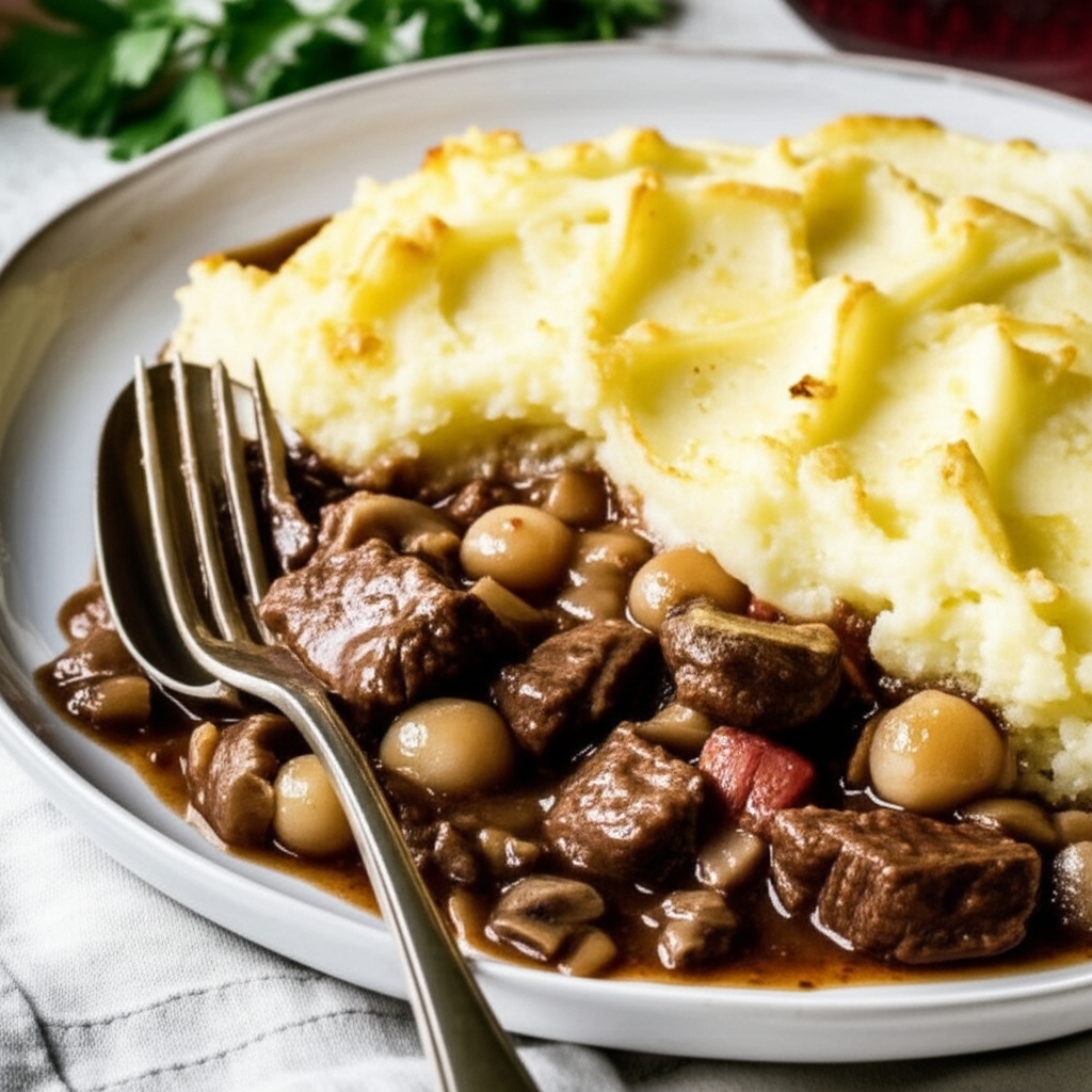 Beef Bourguignon Cottage Pie Oamc image