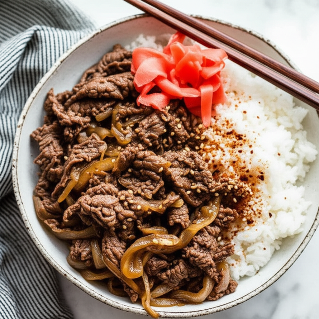 Beef Donburi California Style Beef Rice Bowl image