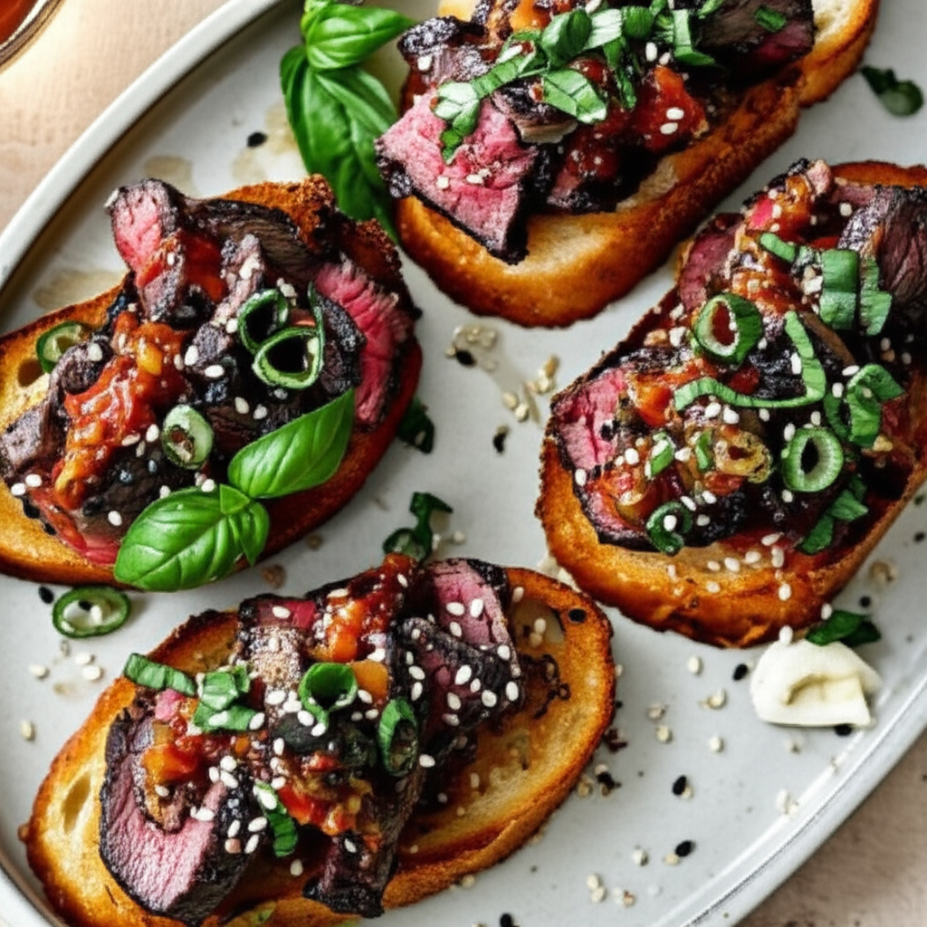 Beef Fillet Crostini Asian Style image