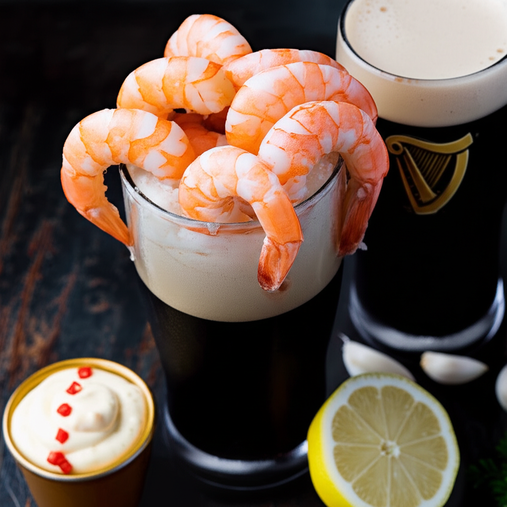 A Pint Of Prawns And Guinness Chaser British Pub Grub image