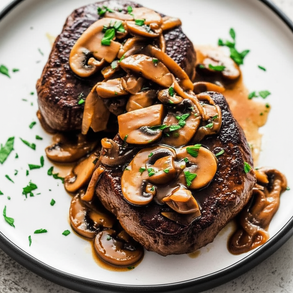 Beef Medallions W Saucy Shiitake Mushrooms image