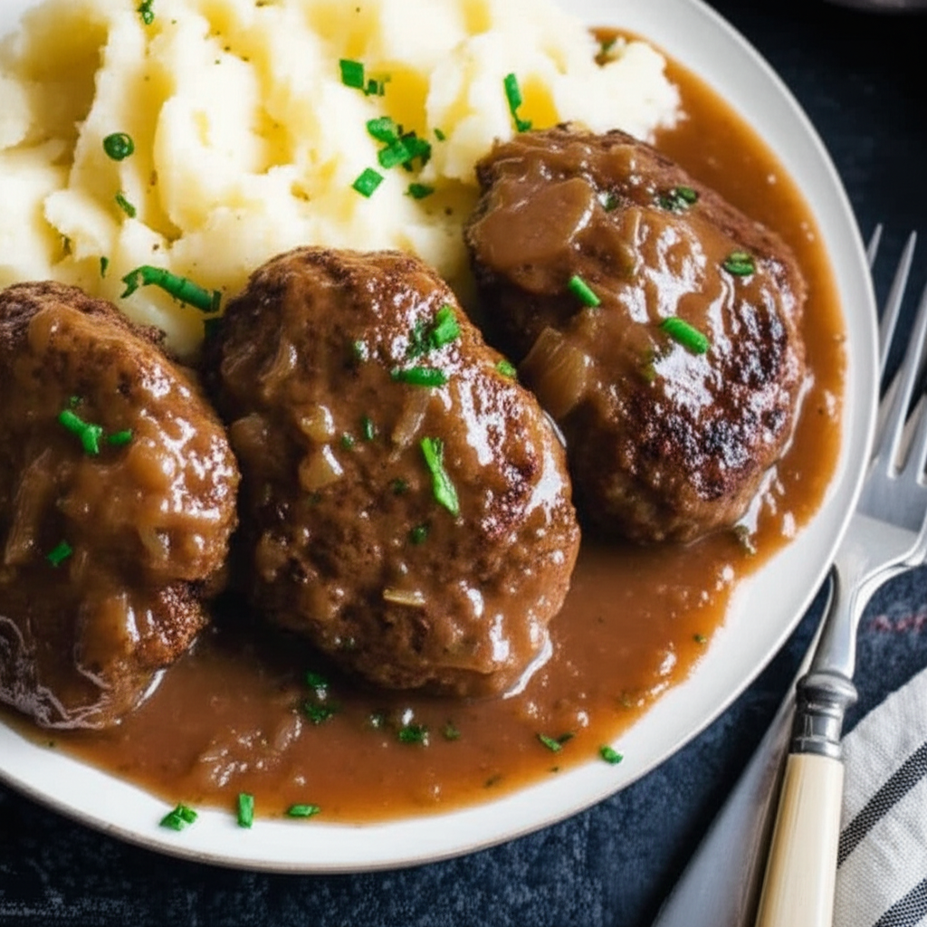 Beef Patties In Onion Gravy image