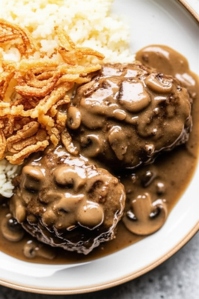 Beef Patties With Beefy Mushroom Gravy image