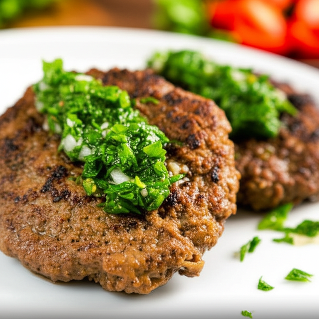 Beef Patties With Chimichurri Sauce image