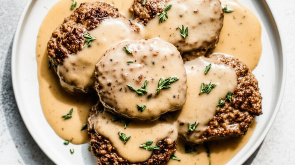 Beef Patties With Cream Sauce image