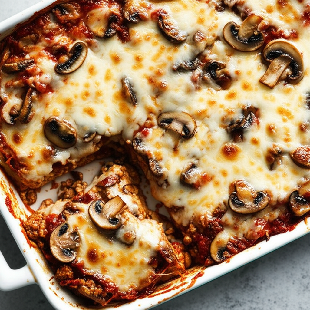 Beef Pizza Casserole With Pizza Crust image