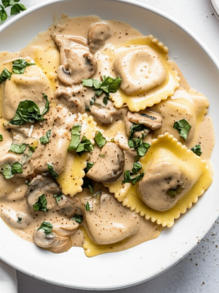 Beef Ravioli In Basil Cream Sauce image
