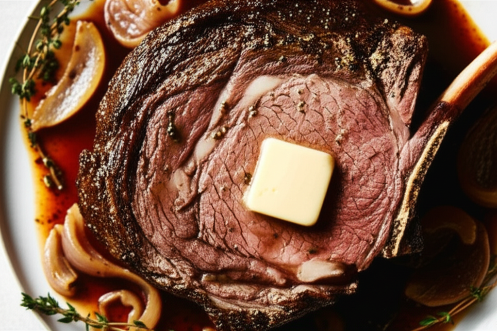 Beef Ribeye Roast With Herb Shallot Sauce image