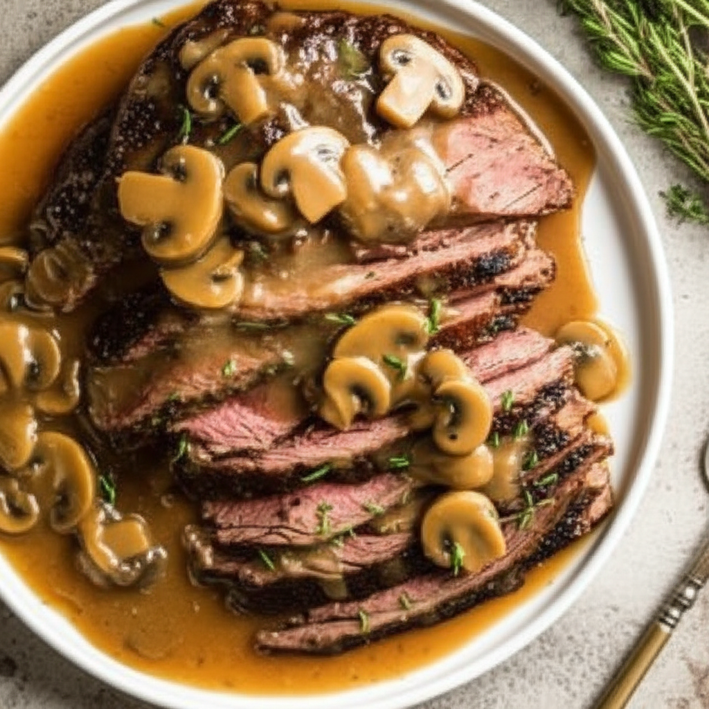 Beef Roast With Golden Mushroom Gravy image