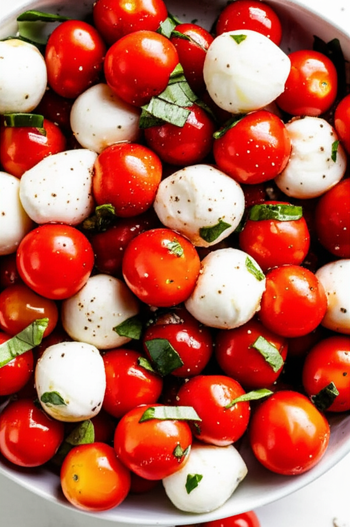 A Simple Cherry Tomato And Mozzarella Salad image