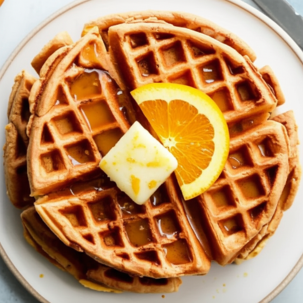 Sweet Potato Waffles With Orange Butter image