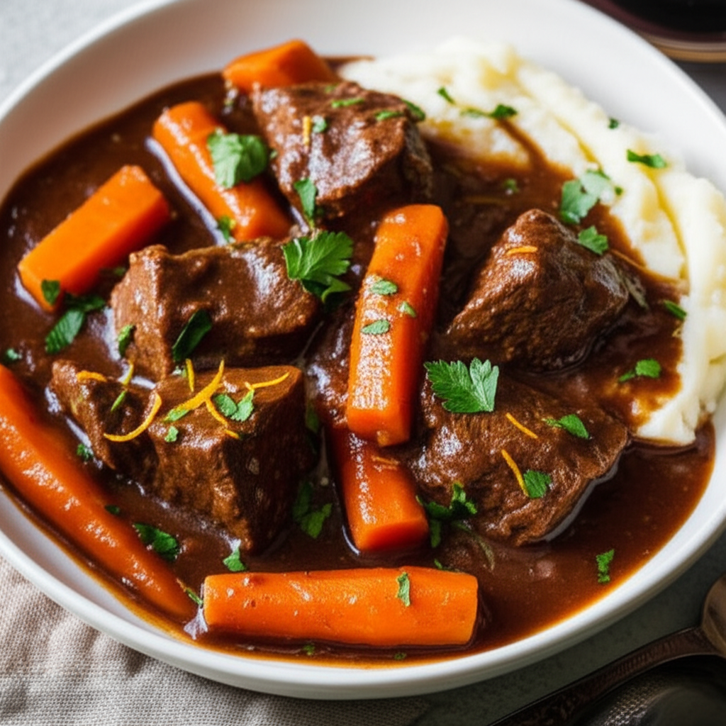 Beef Stew With Red Wine And Carrots Daube De Boeuf Aux Carottes image