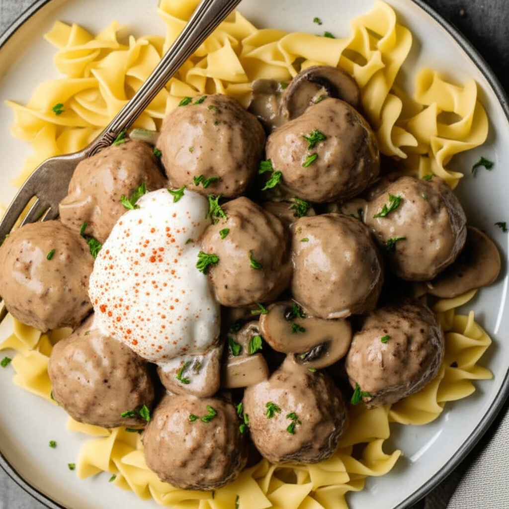 Beef Stroganoff Meatballs image
