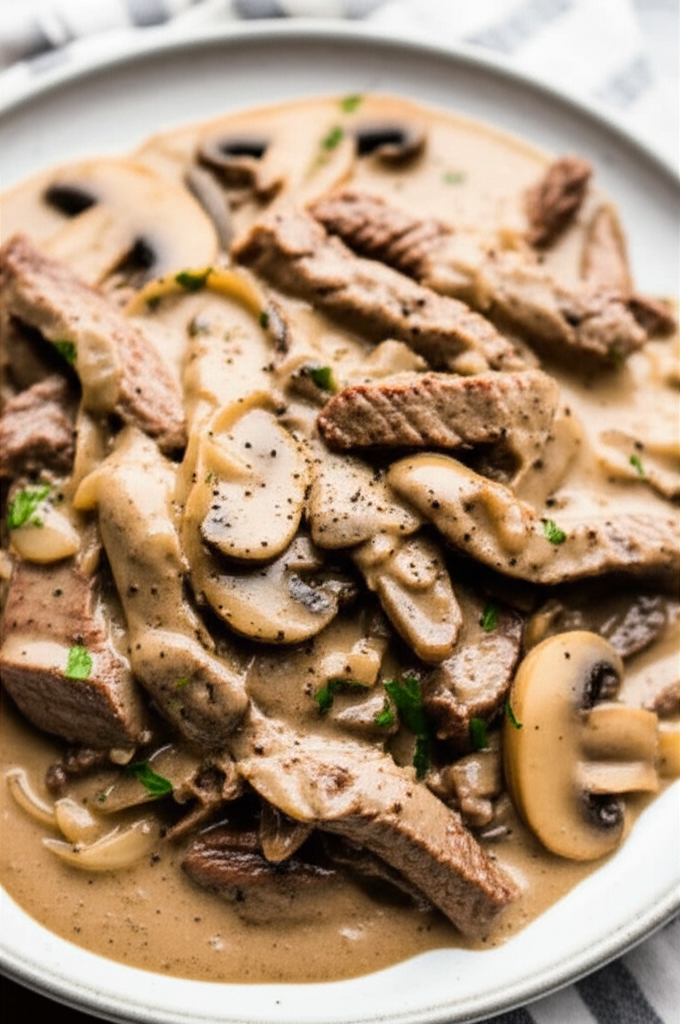 Beef Stroganov Sauteed Beef In Sour Cream Sauce image