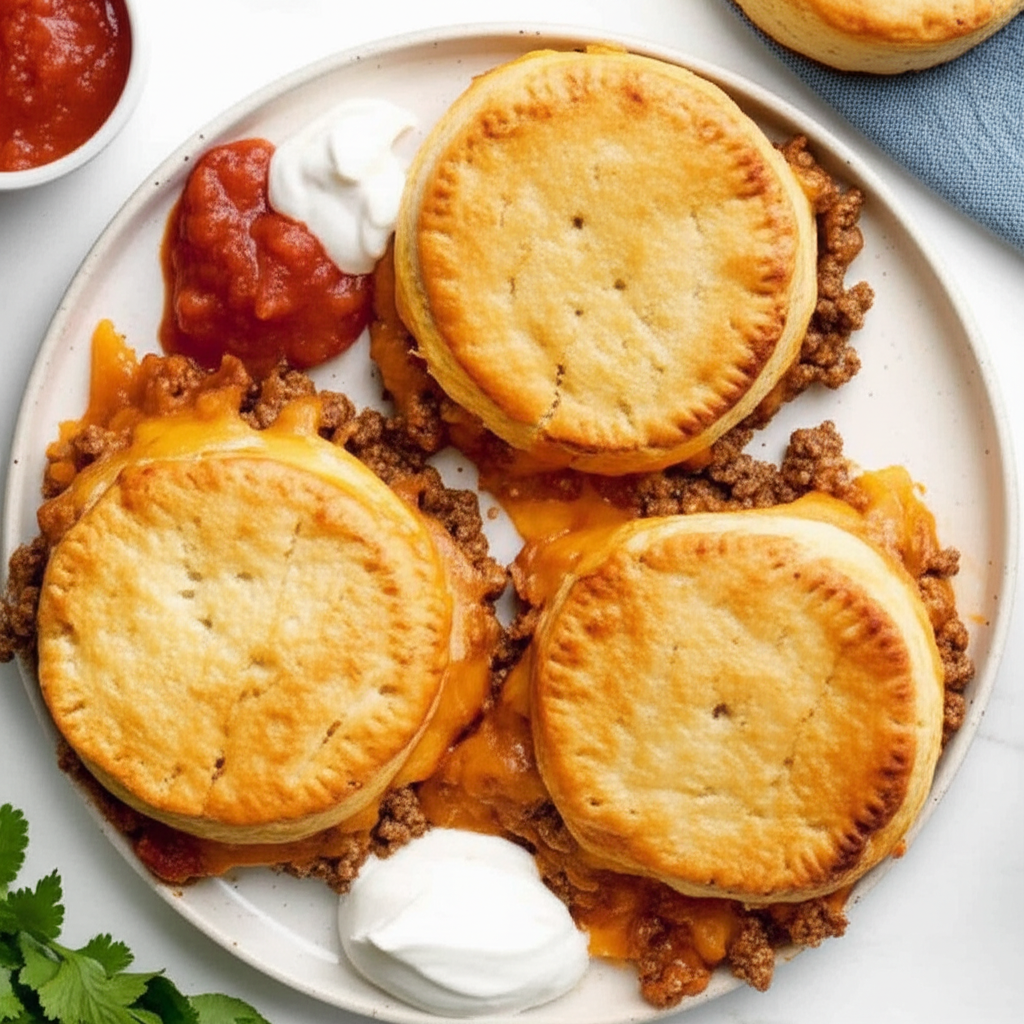 Beef Taco Melt Sandwich Pockets image