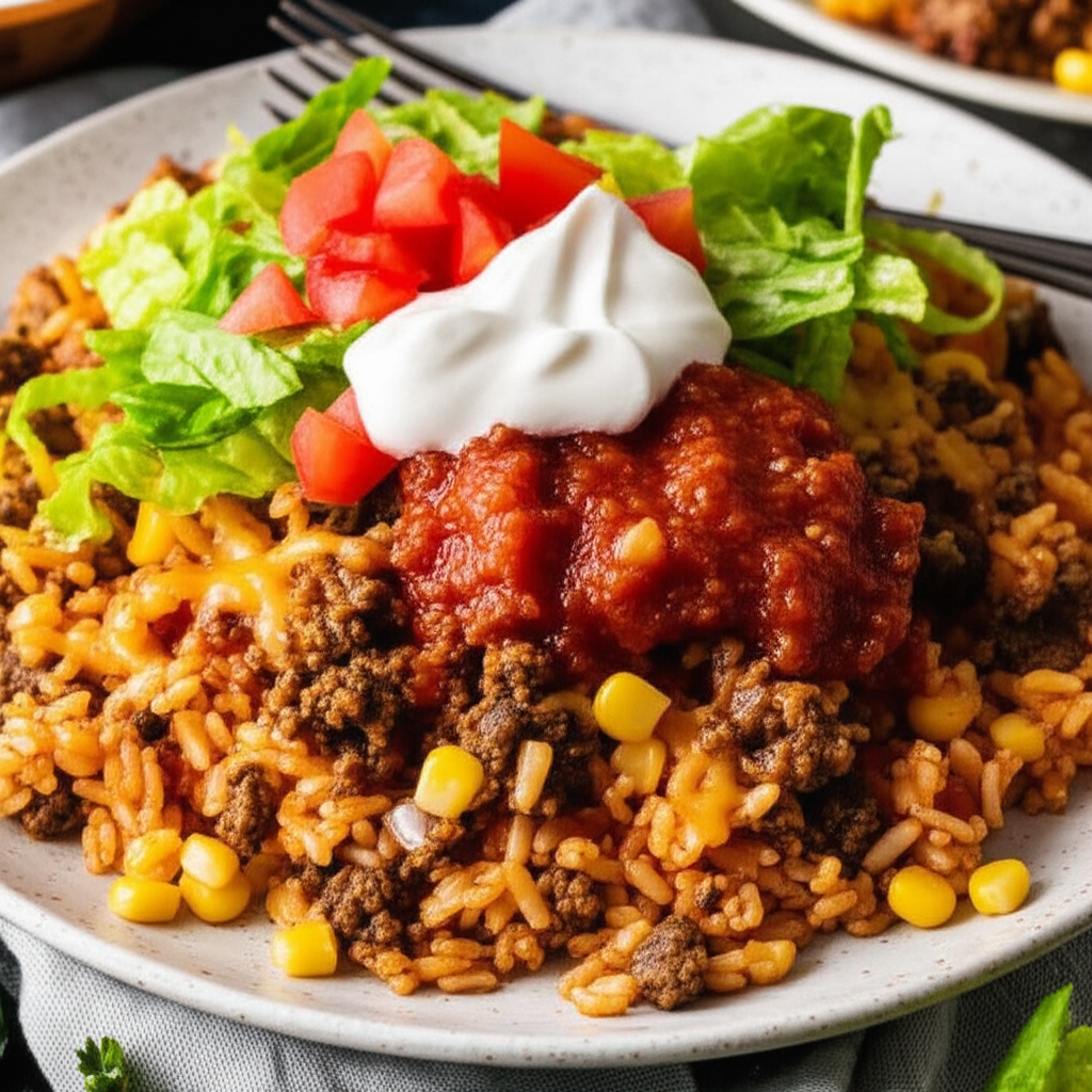 Beef Taco Rice Skillet image