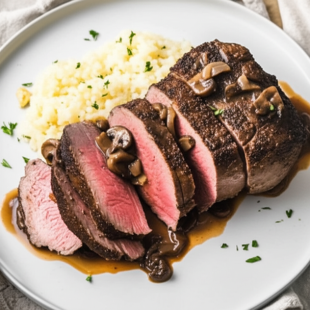 Beef Tenderloin In Mushroom Port Sauce image
