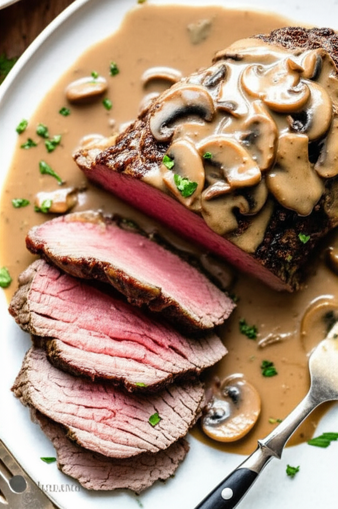 Beef Tenderloin Roast With Mushroom Sauce image