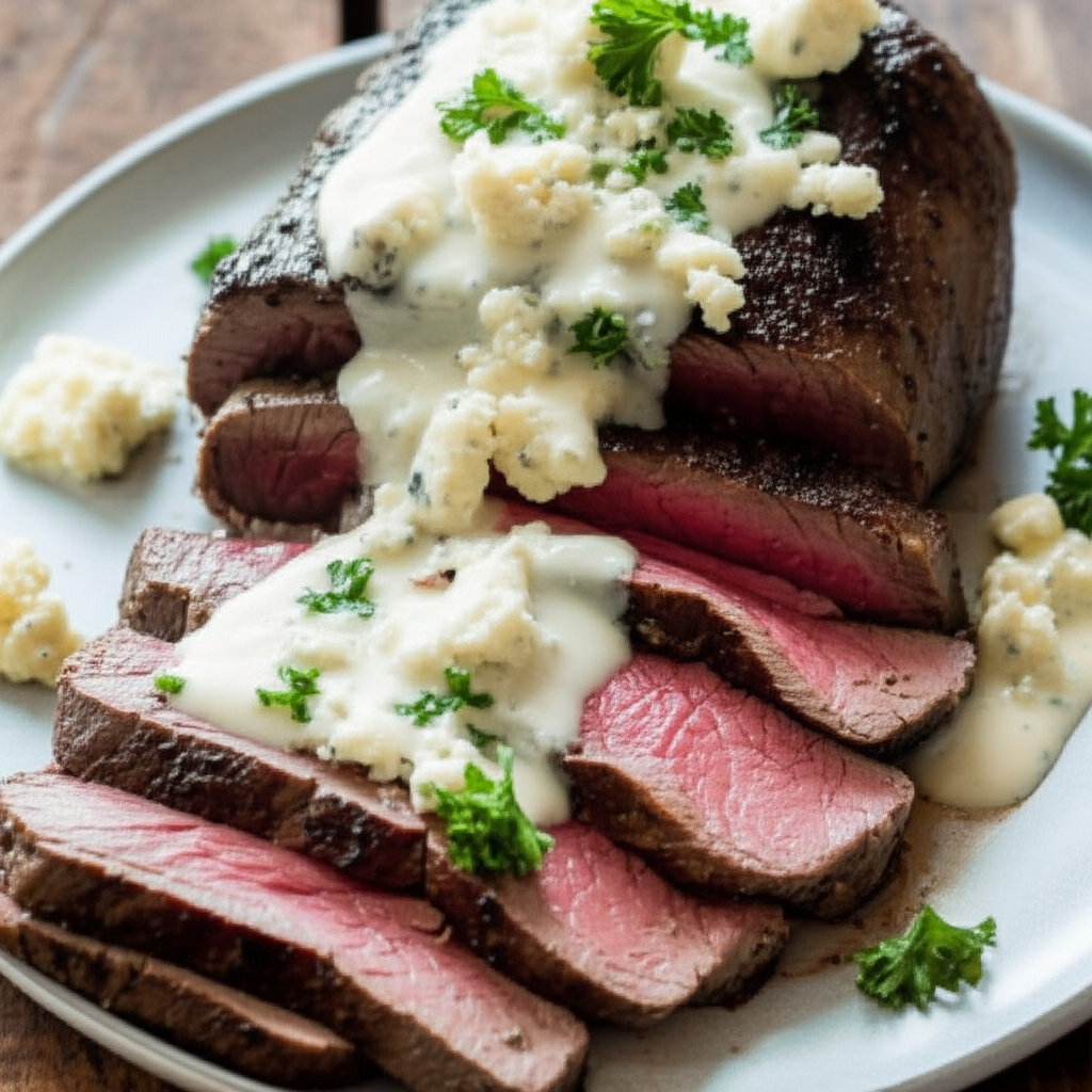 Beef Tenderloin With Gorgonzola Sauce image