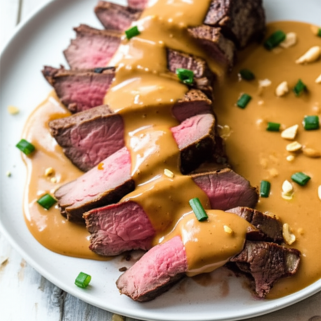 Beef Tenderloin With Peanut Sauce image