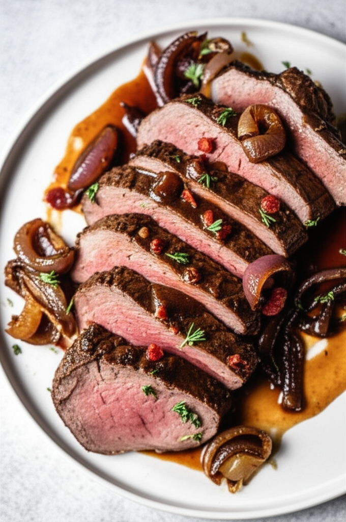 Beef Tenderloin With Roasted Shallots image