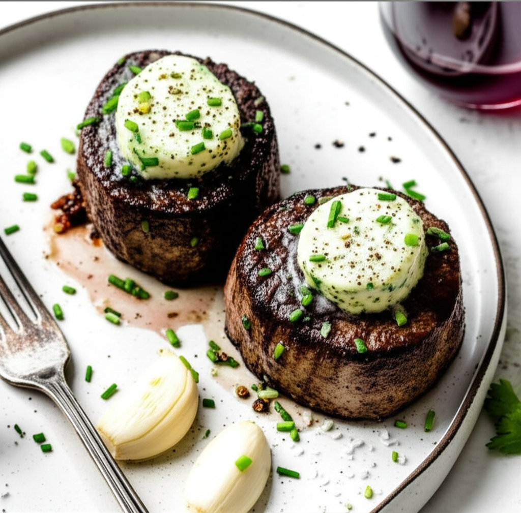Beef Tenderloins With Roquefort Compound Butter image