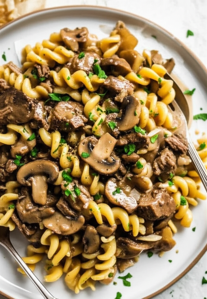 Beef Tip With Mushroom Noodle Casserole image
